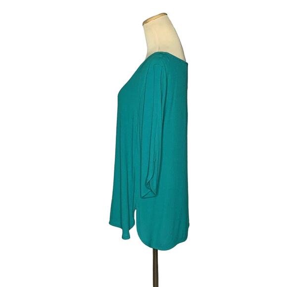 Violet & Claire Teal 3/4 Sleeves Tunic Blouse Size M - Picture 5 of 12